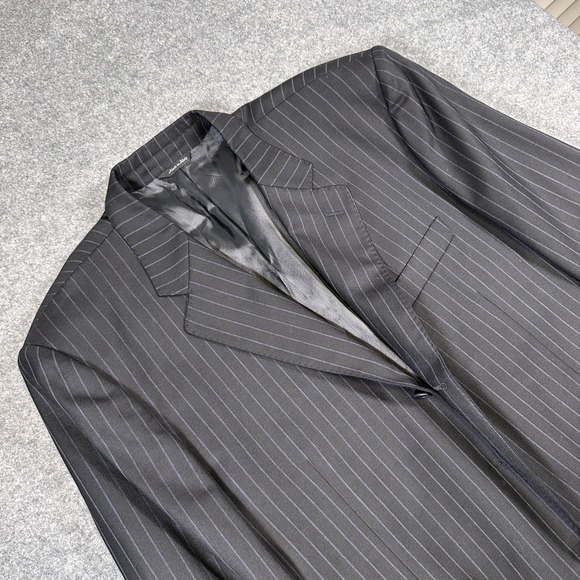 Ermenegildo Zegna Blazer Mens 46 Black Pinstripe Traveller Wool Jacket Italy